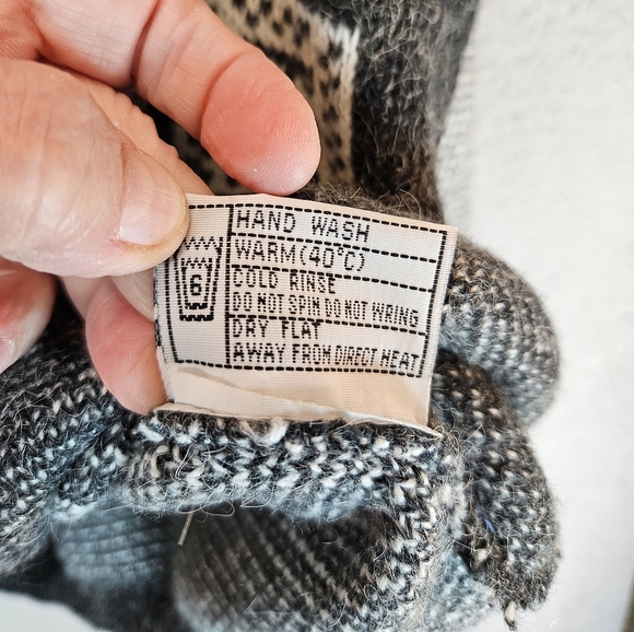 Jane Bis Winter Sweater Sz L Oversized Gray Zip Collar Drop Shoulder Women's - Picture 8 of 11